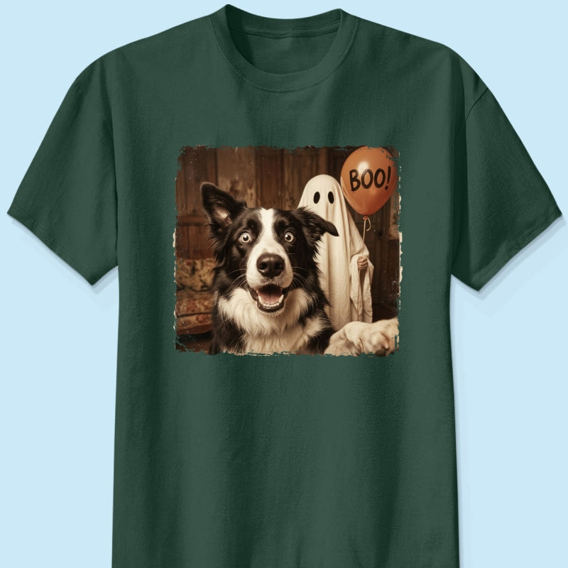Custom Dog Cat Photo Halloween - Personalized Shirt - Trendy Vintage Spooky Tee for Pet Moms