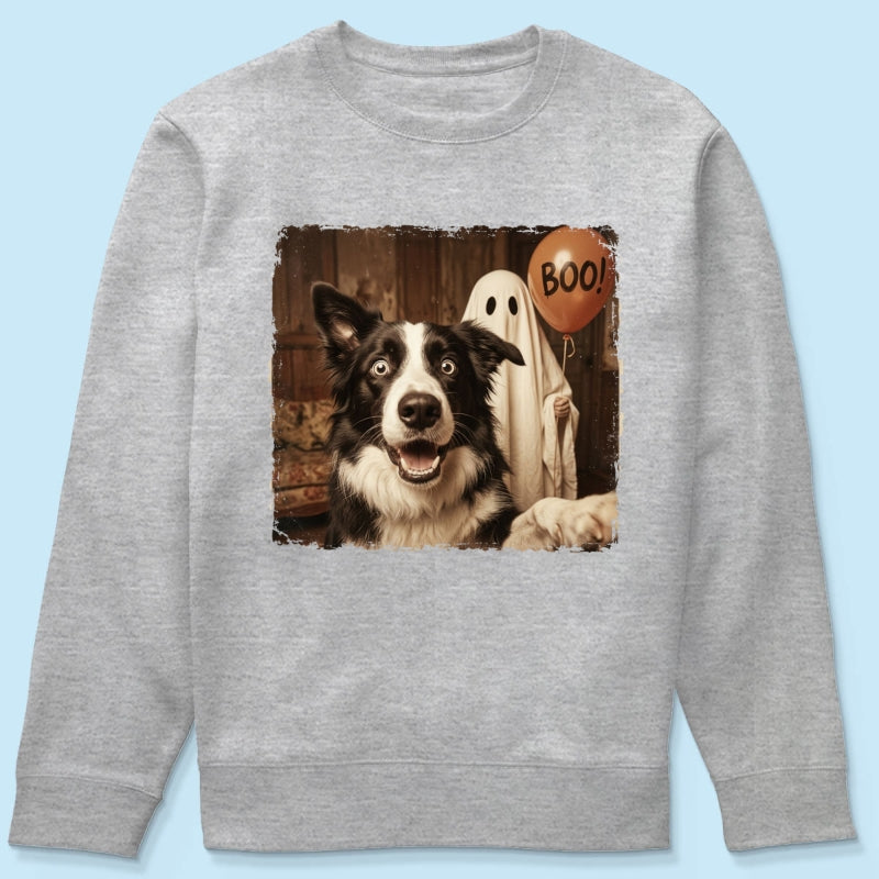 Custom Dog Cat Photo Halloween - Personalized Shirt - Trendy Vintage Spooky Tee for Pet Moms