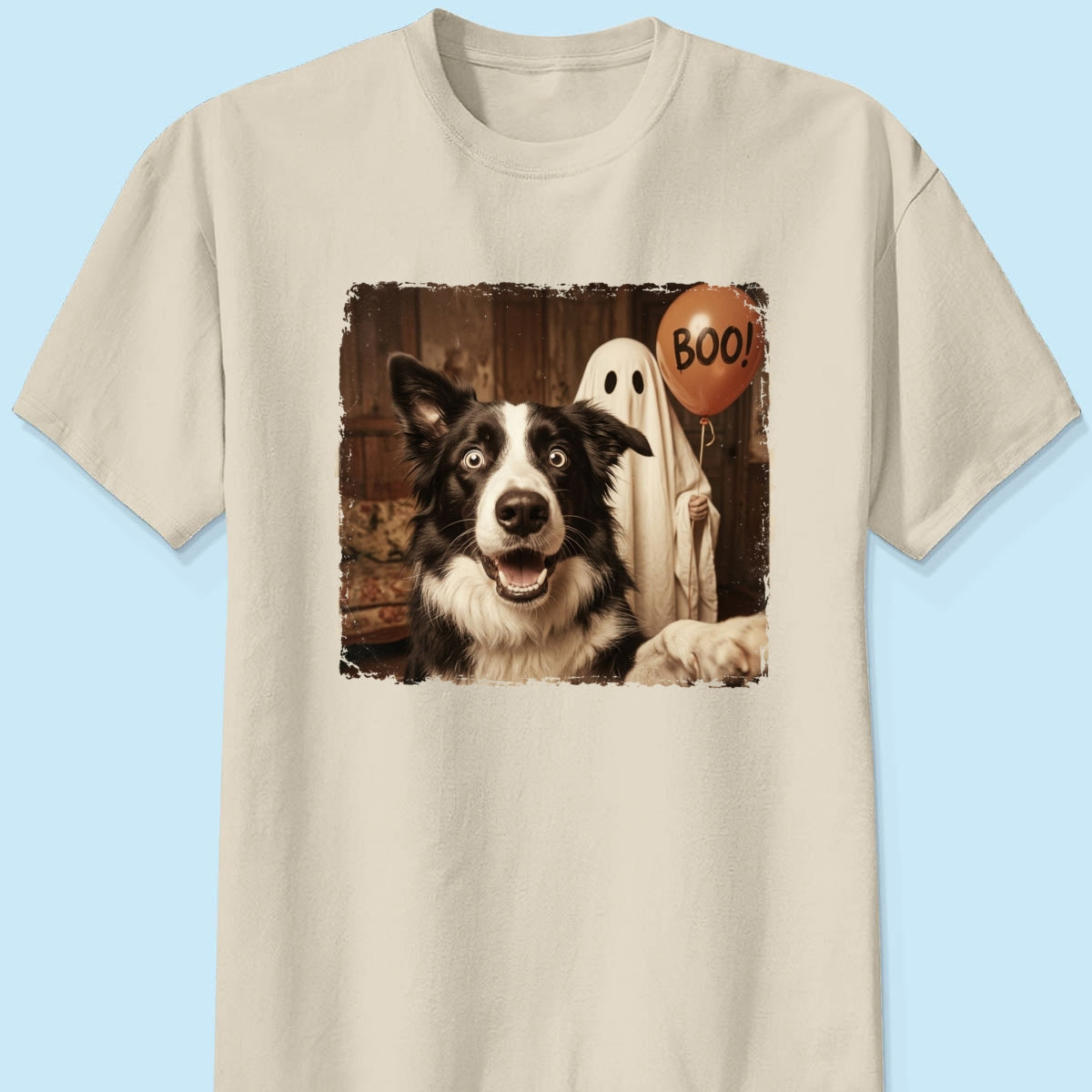 Custom Dog Cat Photo Halloween - Personalized Shirt - Trendy Vintage Spooky Tee for Pet Moms