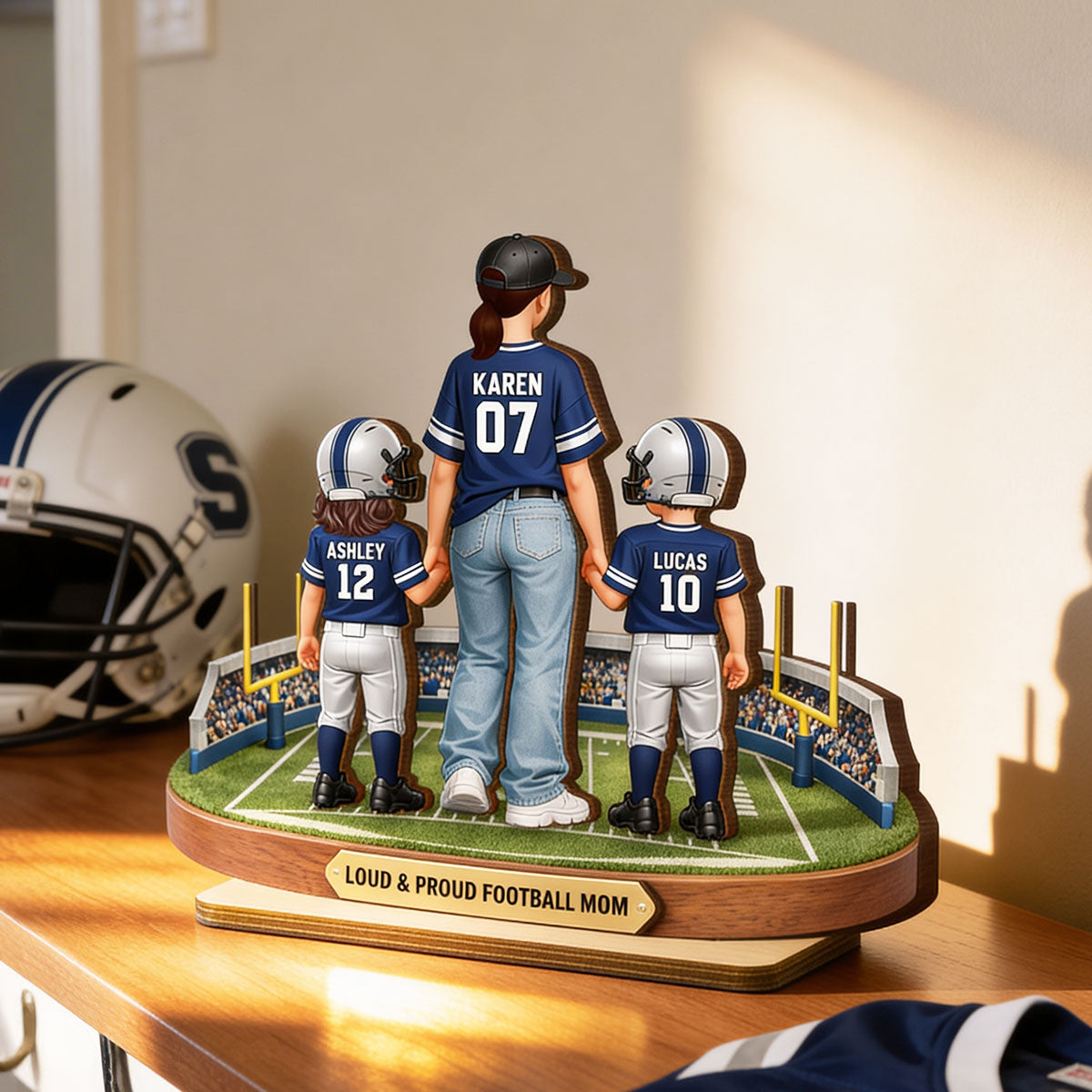 Loud & Proud Football Mom - Personalized 2-Layered Wooden Plaque - Mother's Day Gift, Gift For Football Mom