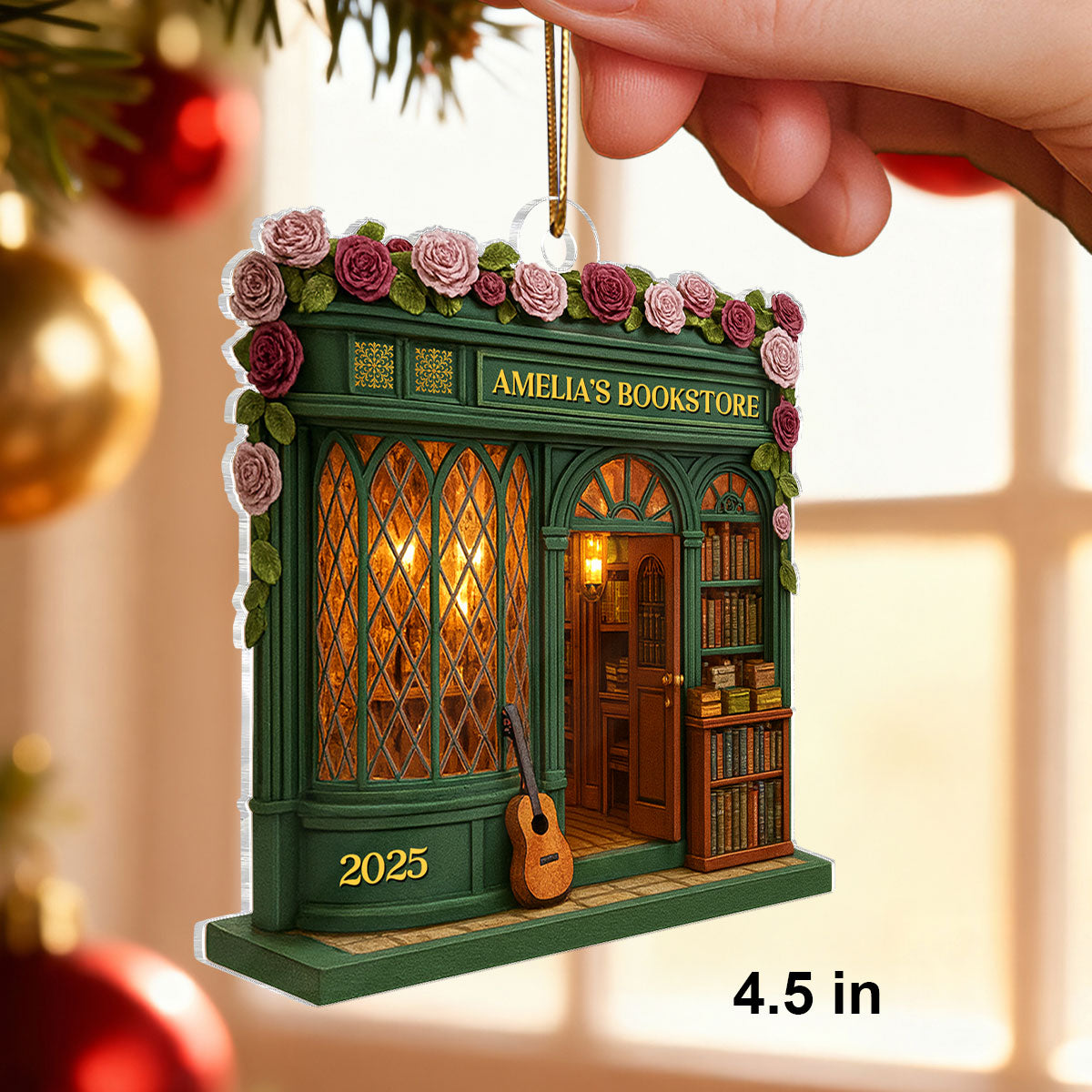 A Cozy Escape for Book Lovers – Personalized Acrylic Ornament – Heartfelt Gift for Readers
