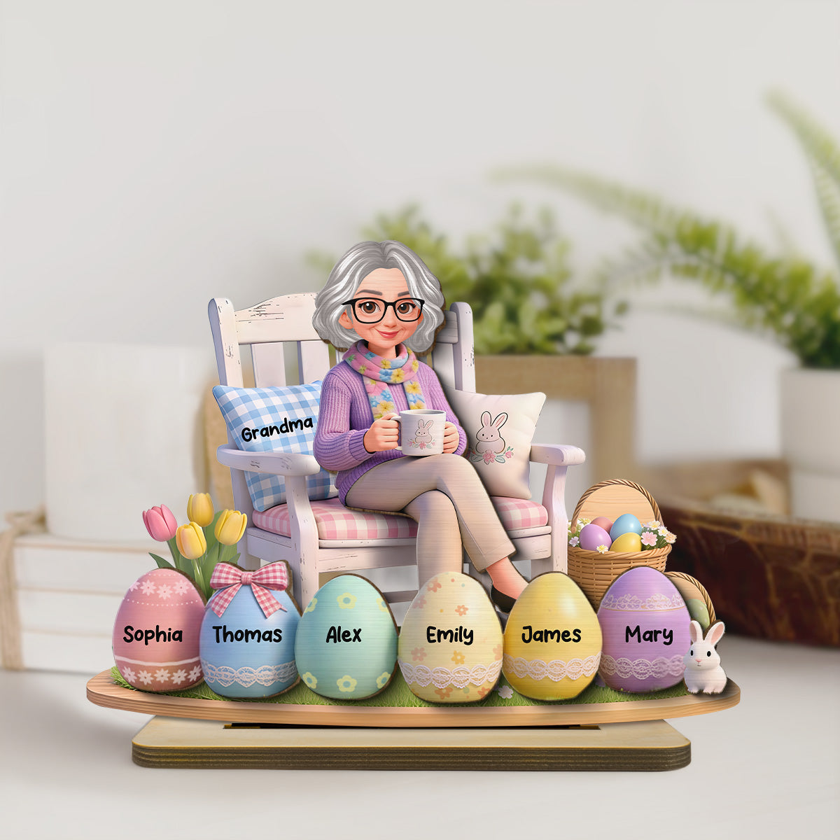 Grandma Little Easter Eggs - Personalized 2-Layered Wooden Plaque - Gift For Grandma