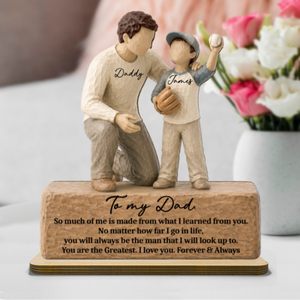 You Are The Greatest Father & Son 2D Flat Printed - Personalized 2-Layered Wooden Plaque - Sentimental  Gift For Dad From Son