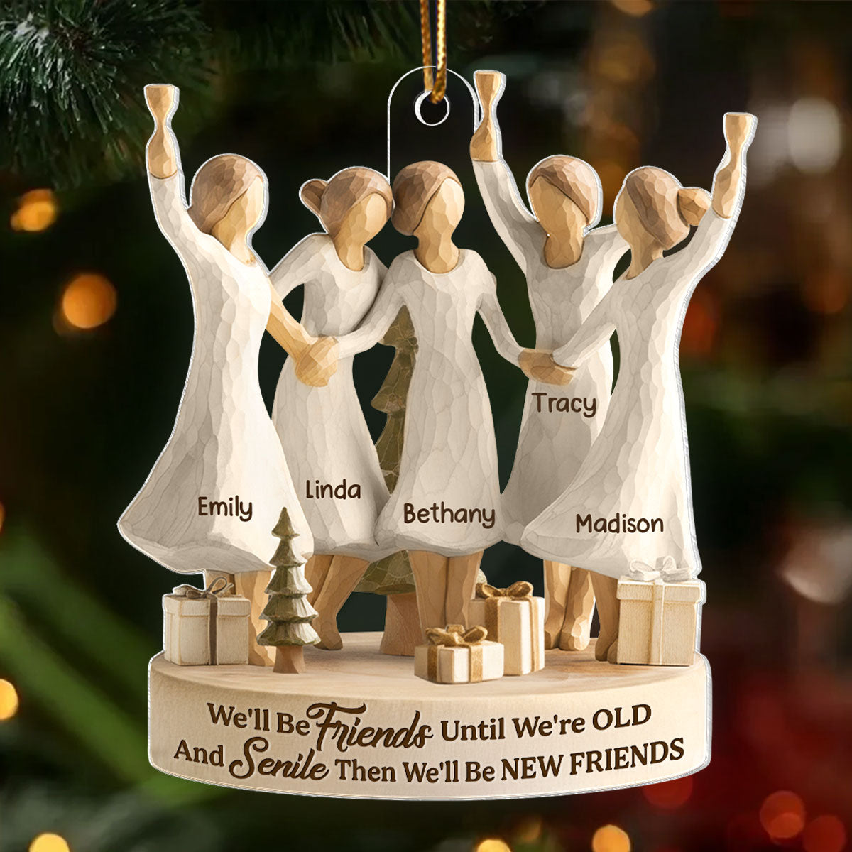 Friends Until Old and Senile - Personalized Acrylic Ornament - Christmas Gift for Best Friends