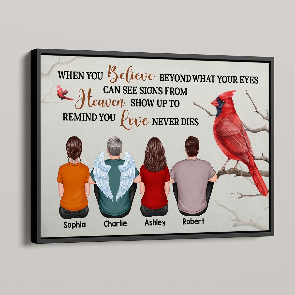 When You Believe Beyond Cardinal Memorial Gift For Mom Family Personalized Horizontal Poster