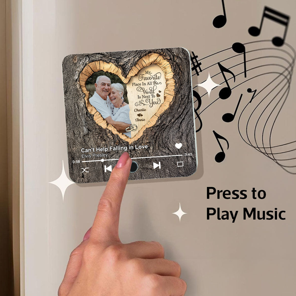 Favorite Place Next To You Couple Custom Photo - Personalized Music Fridge Magnet - Anniversary Gift, Valentine's Gift For Him, For Her