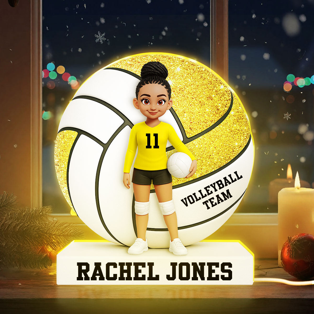 Volleyball Boy Girl 3D Effect - Personalized Light Box - Christmas Gift for Teen Boy Girl Daughter Son