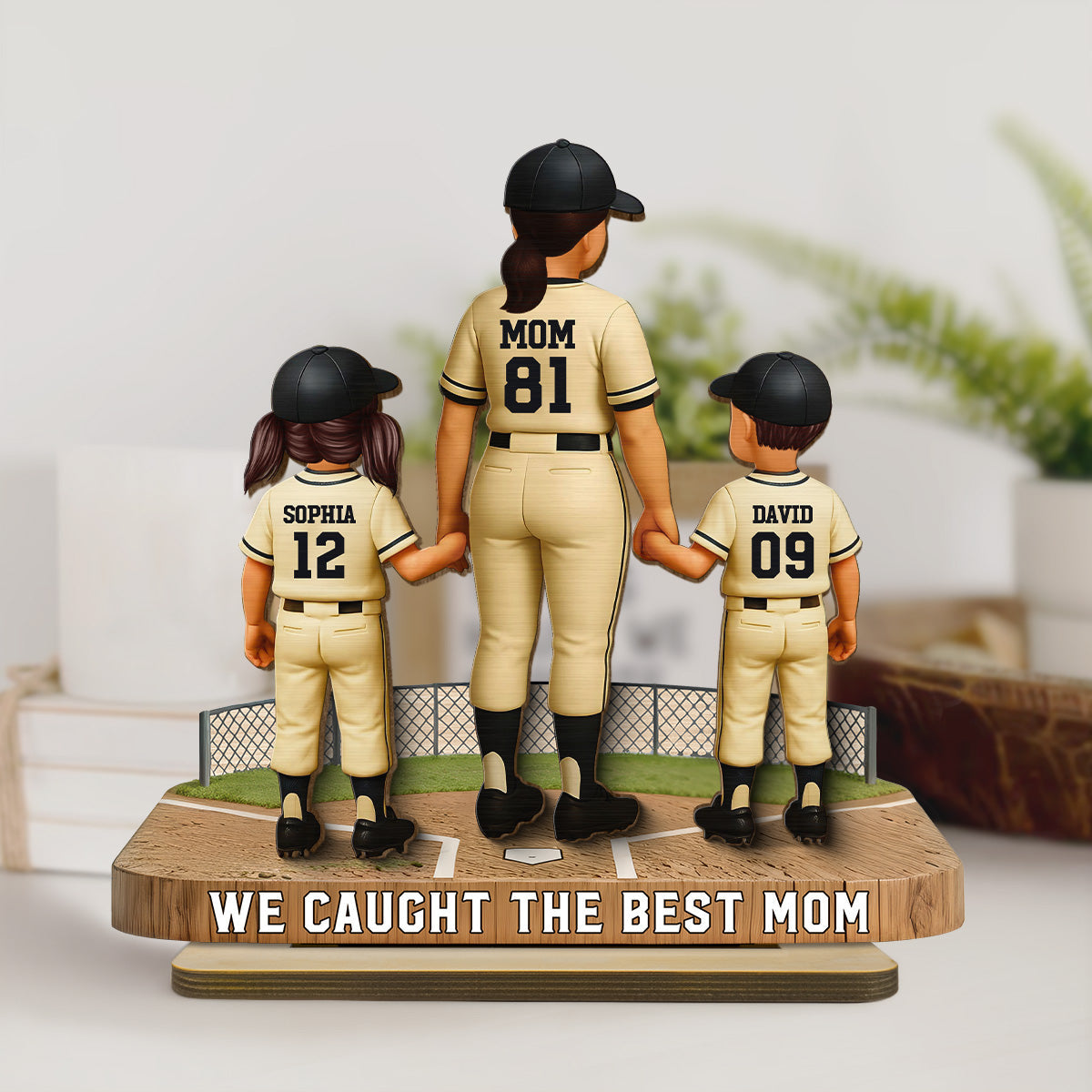 Mommy's Baseball Dream Team - Personalized 2-Layered Wooden Plaque - Mother's Day Gift For Baseball Mom