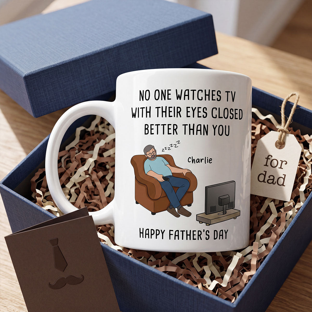 No One Watches TV With Their Eyes Closed Better Than You - Personalized Mug - Funny Father's Day Gift For Dad, Grandpa, Husband