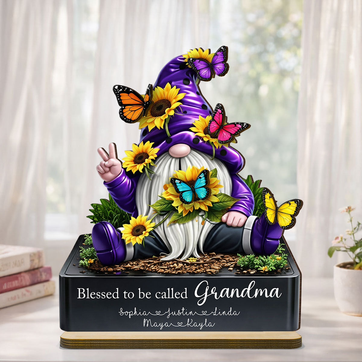 Blessed to Be Called Grandma - Personalized 2-Layered Wooden Plaque - Heartfelt Gift for Grandma