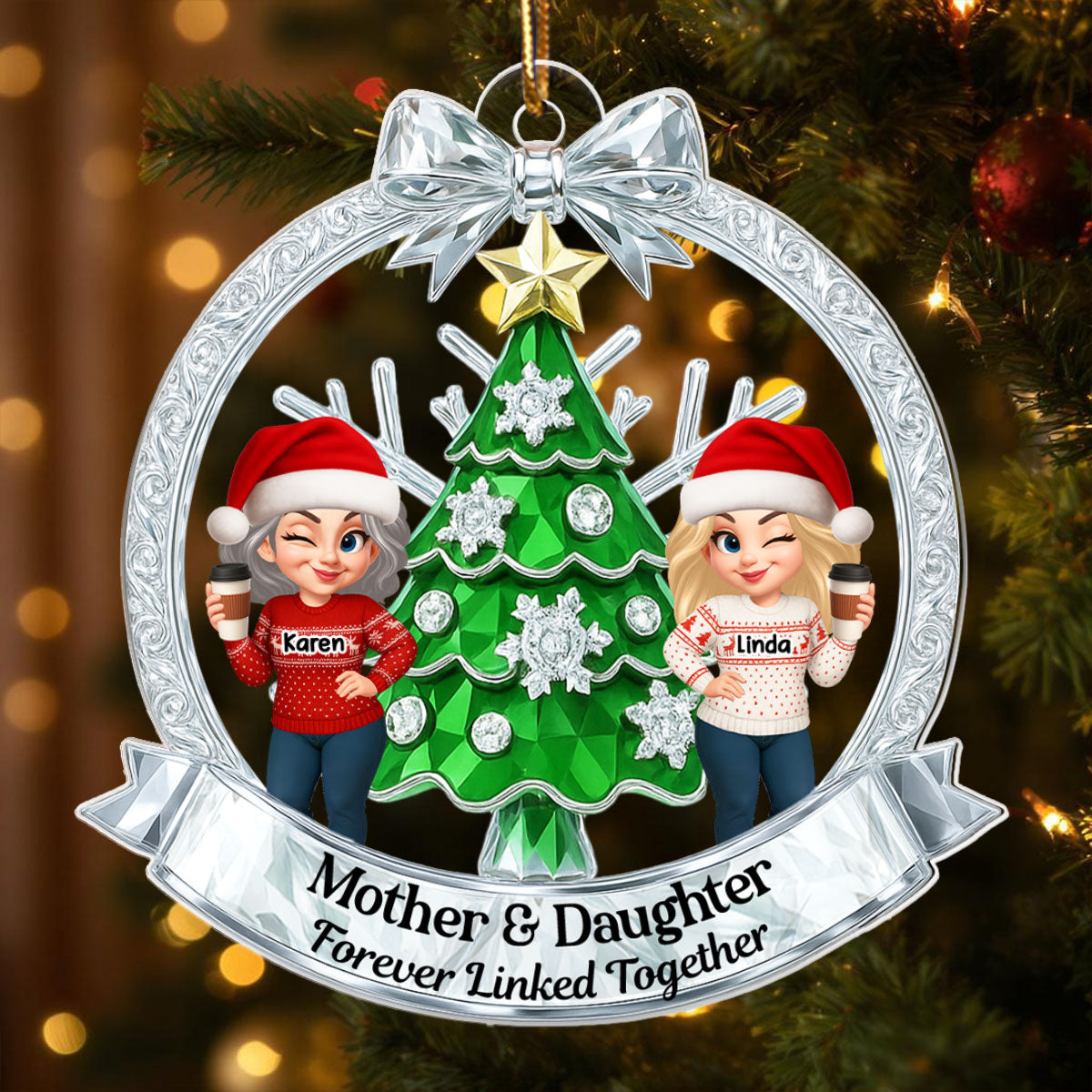 Like Mother Like Daughter - Personalized Acrylic Ornament - Christmas Gift for Mom, Daughter