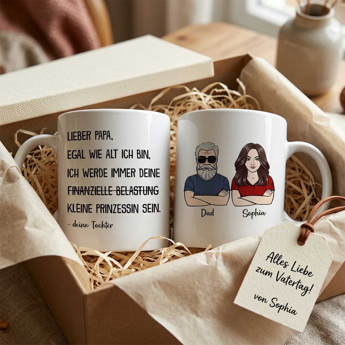 Immer deine finanzielle Belastung - Personalisierte Kaffeetasse - Lustiges Vatertag Geschenk für Papa von Tochter