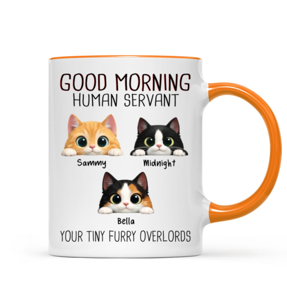 Good Morning Human Servant - Personalized Mug - Funny Gift for Cat Moms, Cat Dads