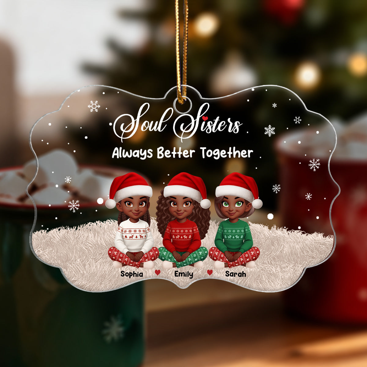 Always Better Together The Girls - Personalized Acrylic Ornament - Christmas Gift For Besties