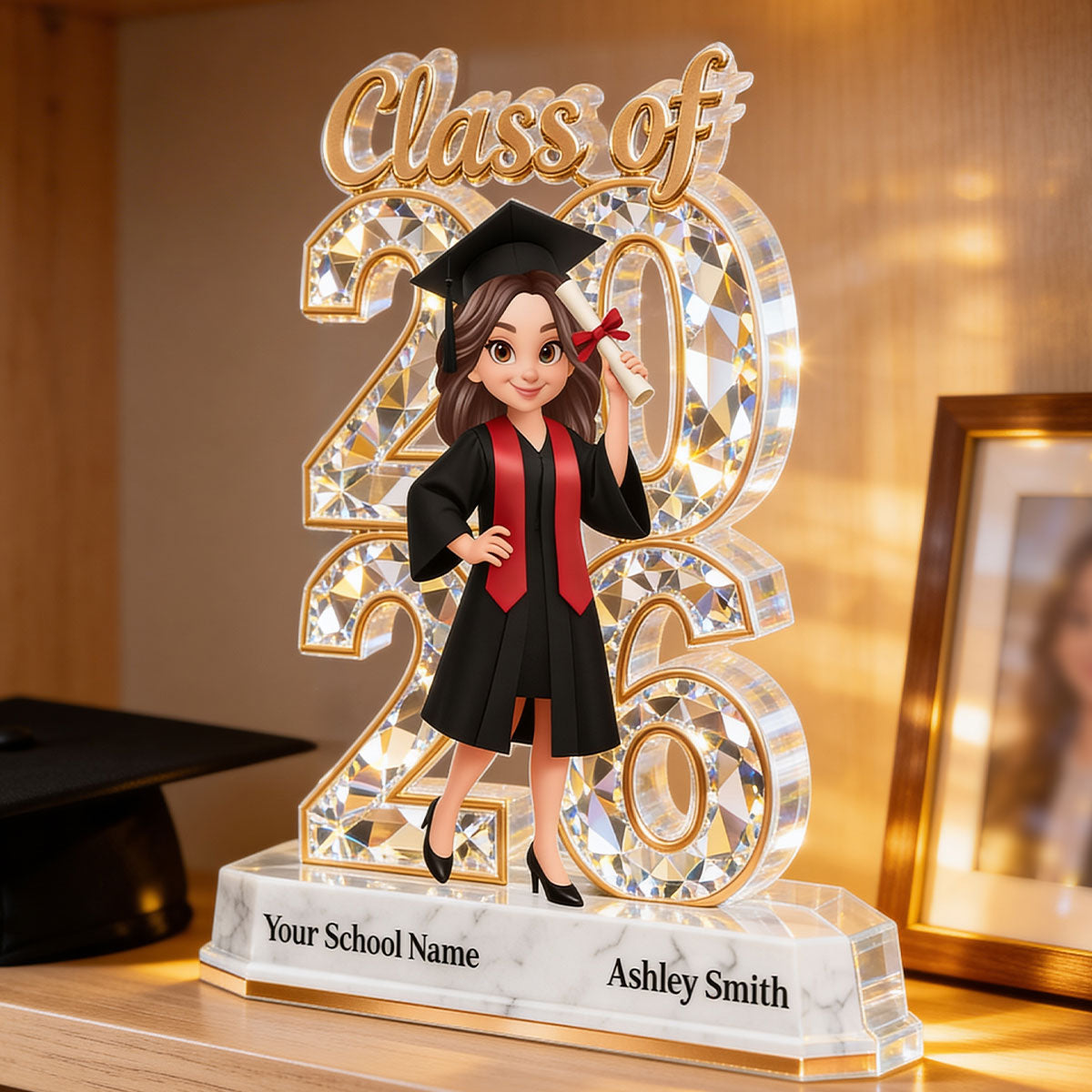 Senior 2026 - Personalized Acrylic Block Plaque - Gift for Graduates, Daughter, Son, Grandkids