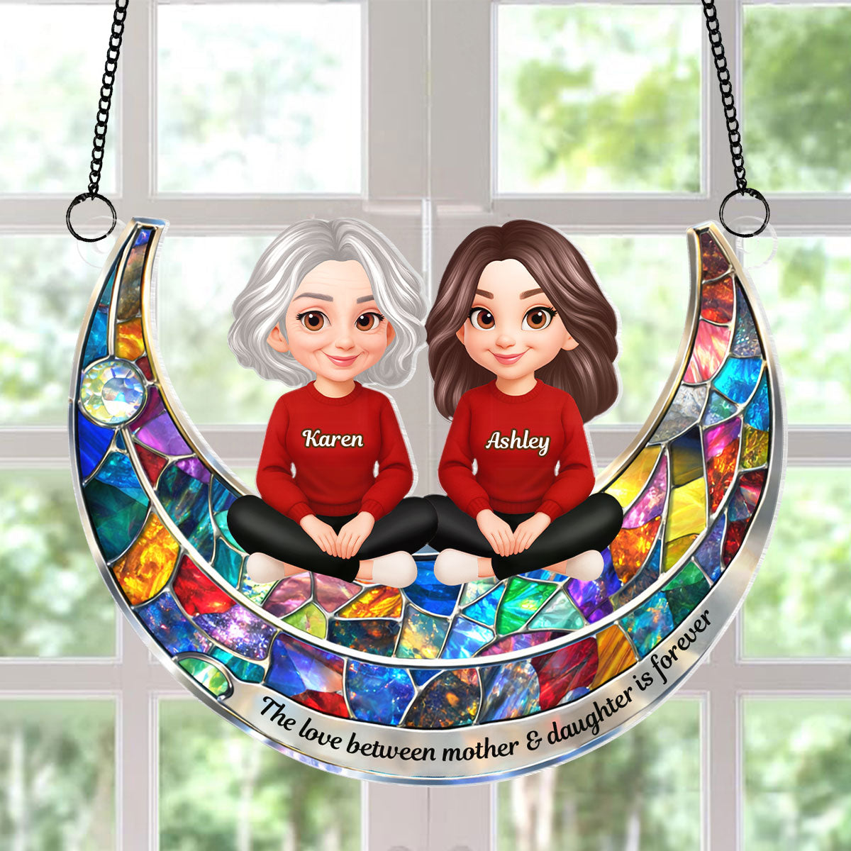 The Love Between Mother & Daughter Son is Forever - Personalized Suncatcher - Heartfelt Gift for Mom
