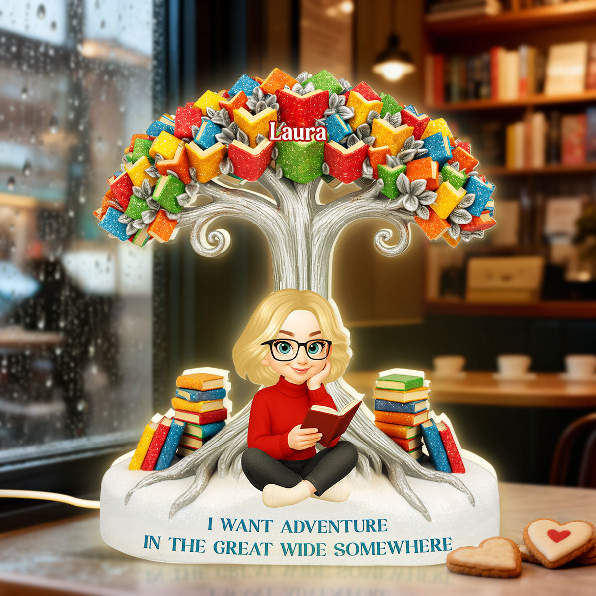 Book Tree - Personalized Light Box - Gift for Book Lovers