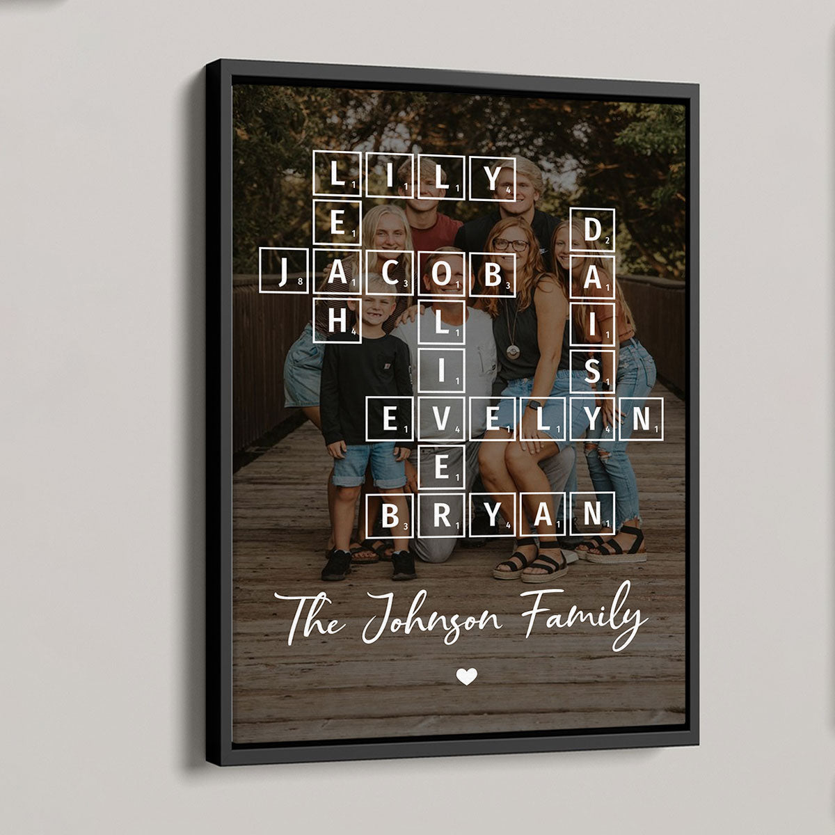 Family Crossword Art - Created In A Moment, Treasured Forever Personalized Poster