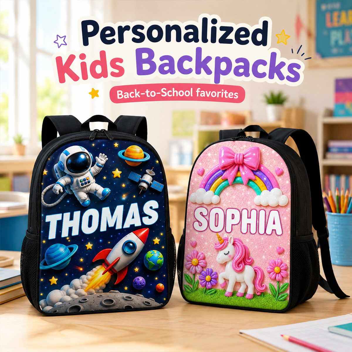 Magical Backpack For Kids - Personalized Backpack - Back to School Gift for Kids, Boys, Girls