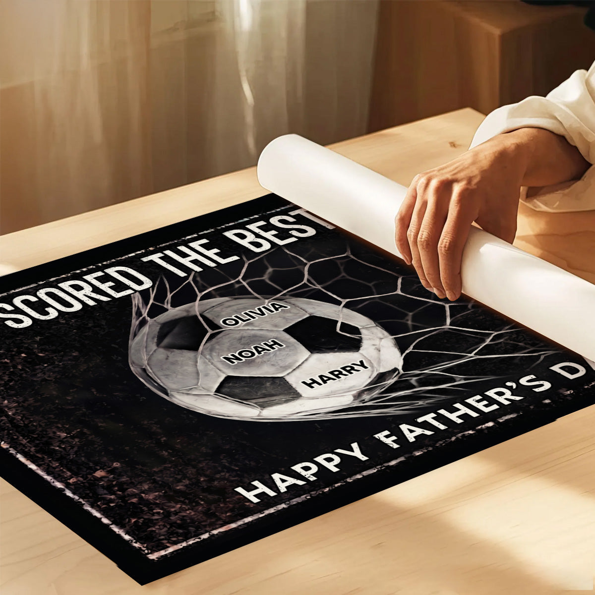 We Scored The Best Dad - Personalized Poster - Father's Day Gift For Soccer Dad, UK Football Dad