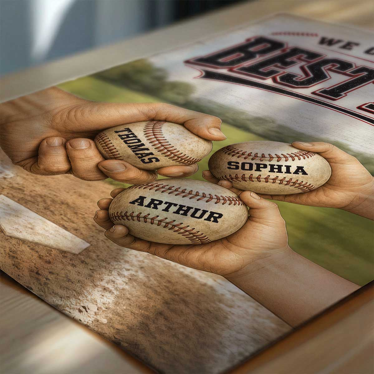 We Caught The Best Dad Baseball Fist Bump - Personalized Poster - Father's Day Gift For Dad