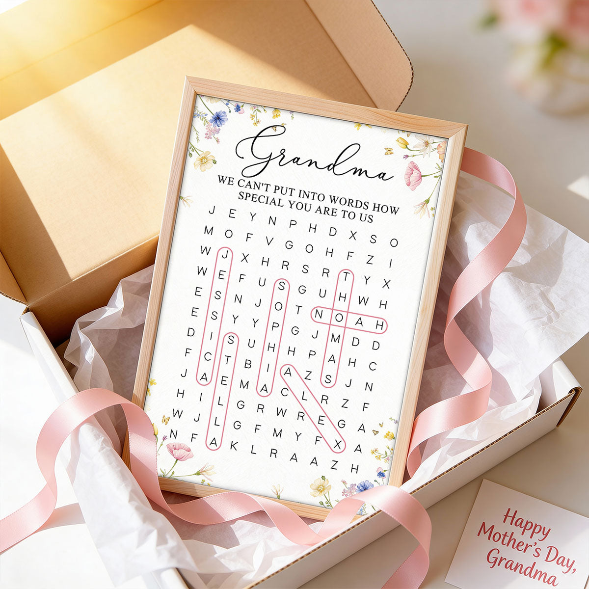 Grandma Word Search Puzzle We Can't Put Into Words How Special You Are - Personalized Poster - Mother's Day Gift For Grandma