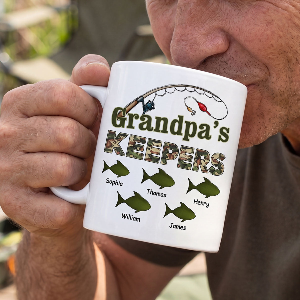 Fishing Grandpa's Keepers - Personalized Mug - Father's Day Gift For Grandpa, Dad