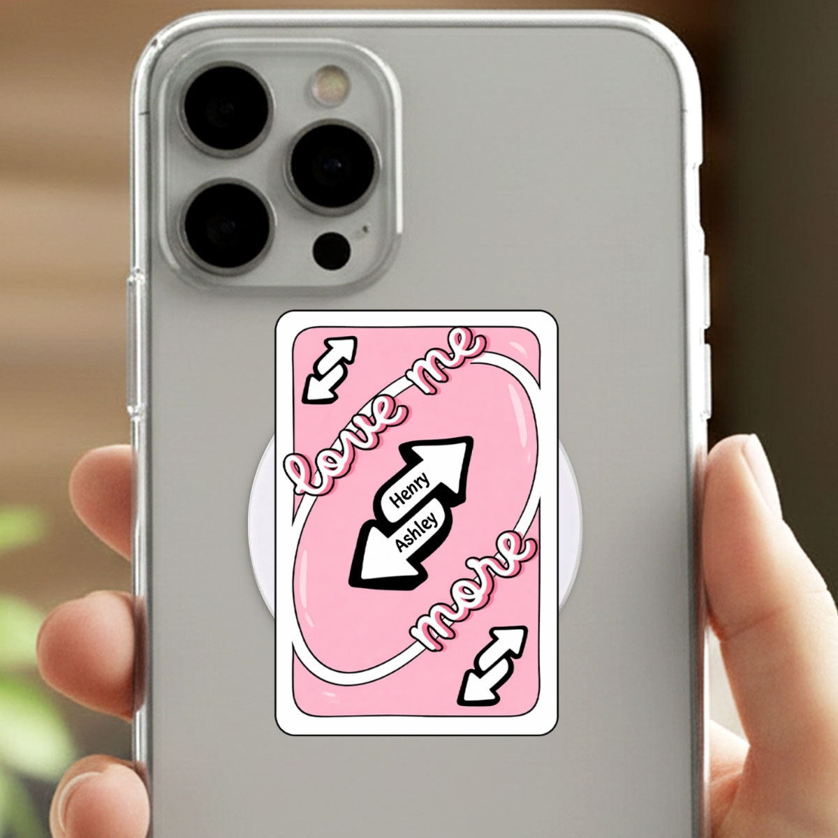 Love Me More Romance Lovers - Personalized Acrylic Magnetic Phone Grip - Anniversary, Valentine's Day Gift, Gift For Him, Gift For Her