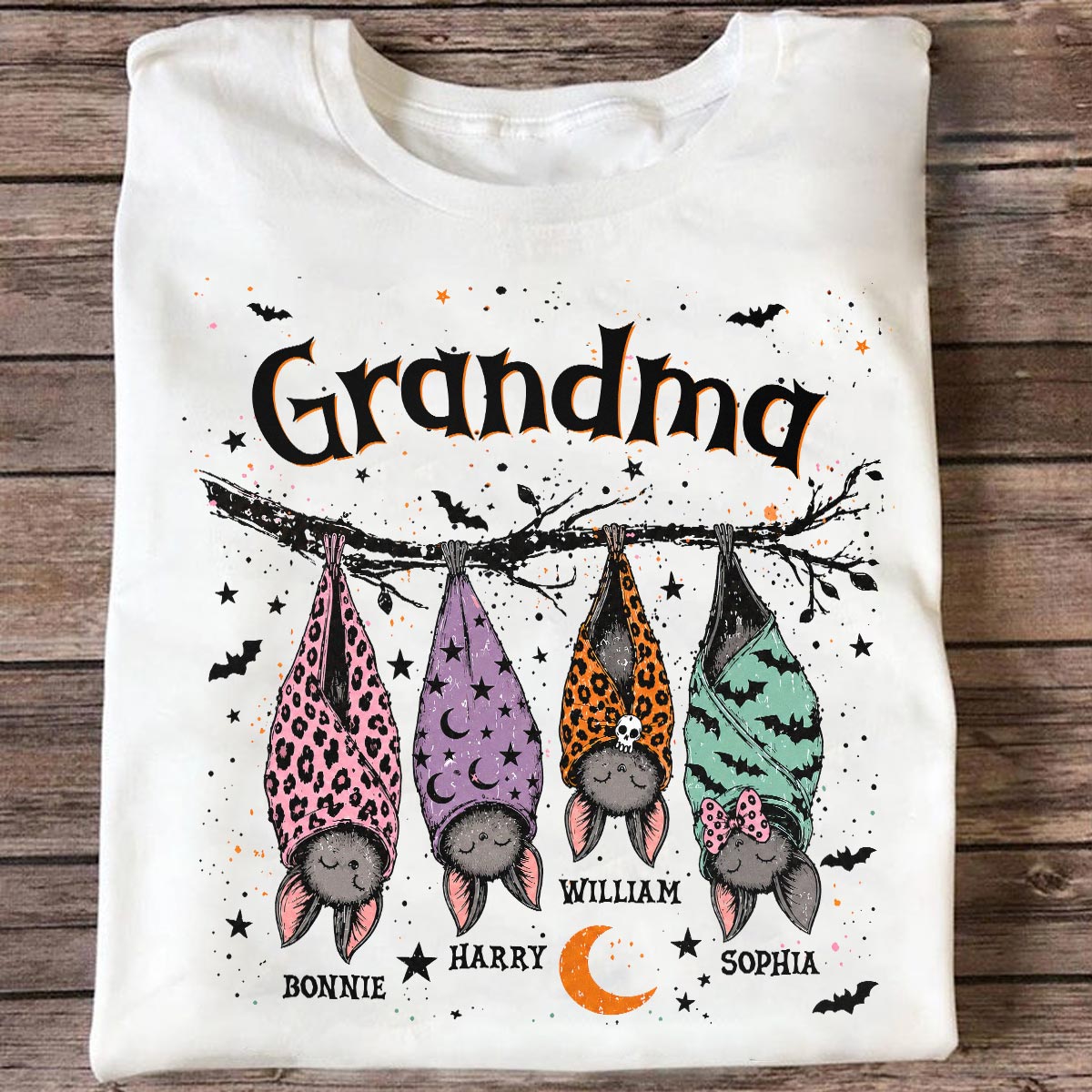 Grandma’s Little Bat Crew – Personalized Shirt – Cute Halloween Gift For Grandma
