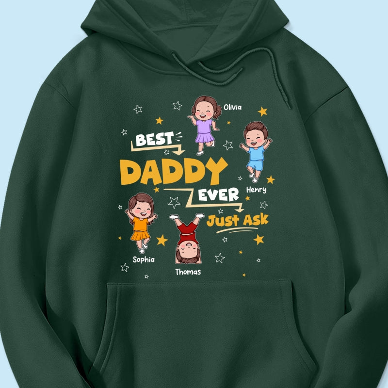 Best Dad Grandpa Ever Just Ask Cute Cartoon Kids - Personalized Shirt