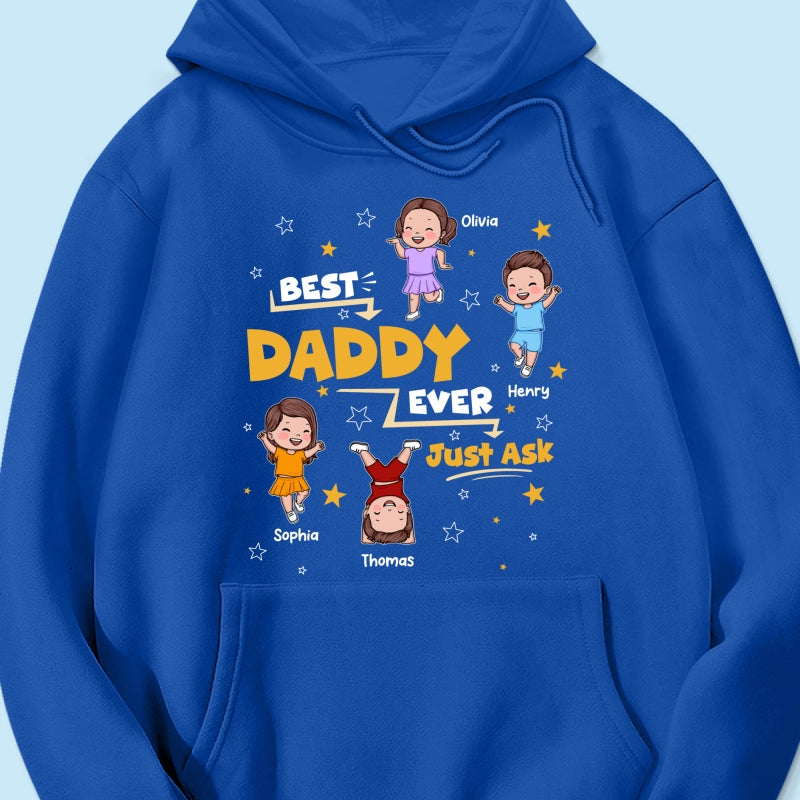 Best Dad Grandpa Ever Just Ask Cute Cartoon Kids - Personalized Shirt