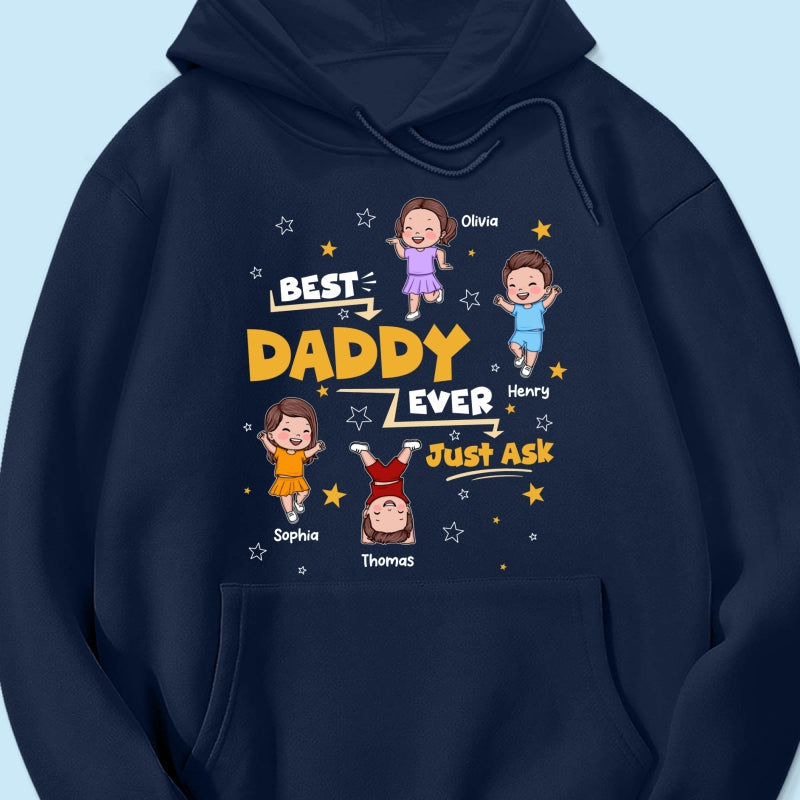 Best Dad Grandpa Ever Just Ask Cute Cartoon Kids - Personalized Shirt