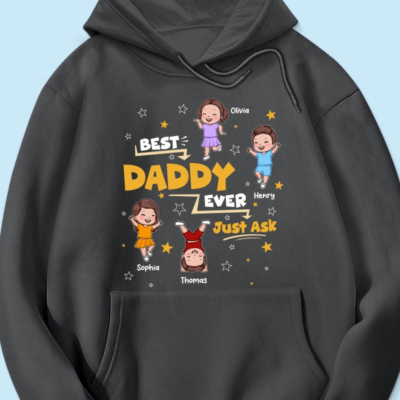 Best Dad Grandpa Ever Just Ask Cute Cartoon Kids - Personalized Shirt