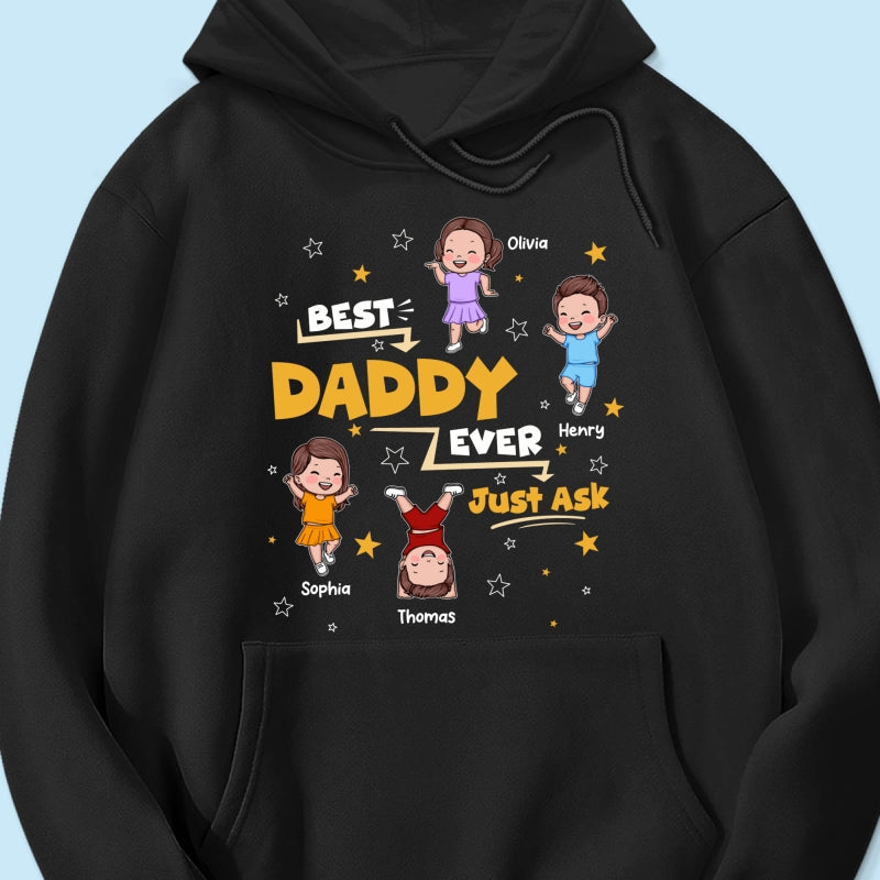 Best Dad Grandpa Ever Just Ask Cute Cartoon Kids - Personalized Shirt