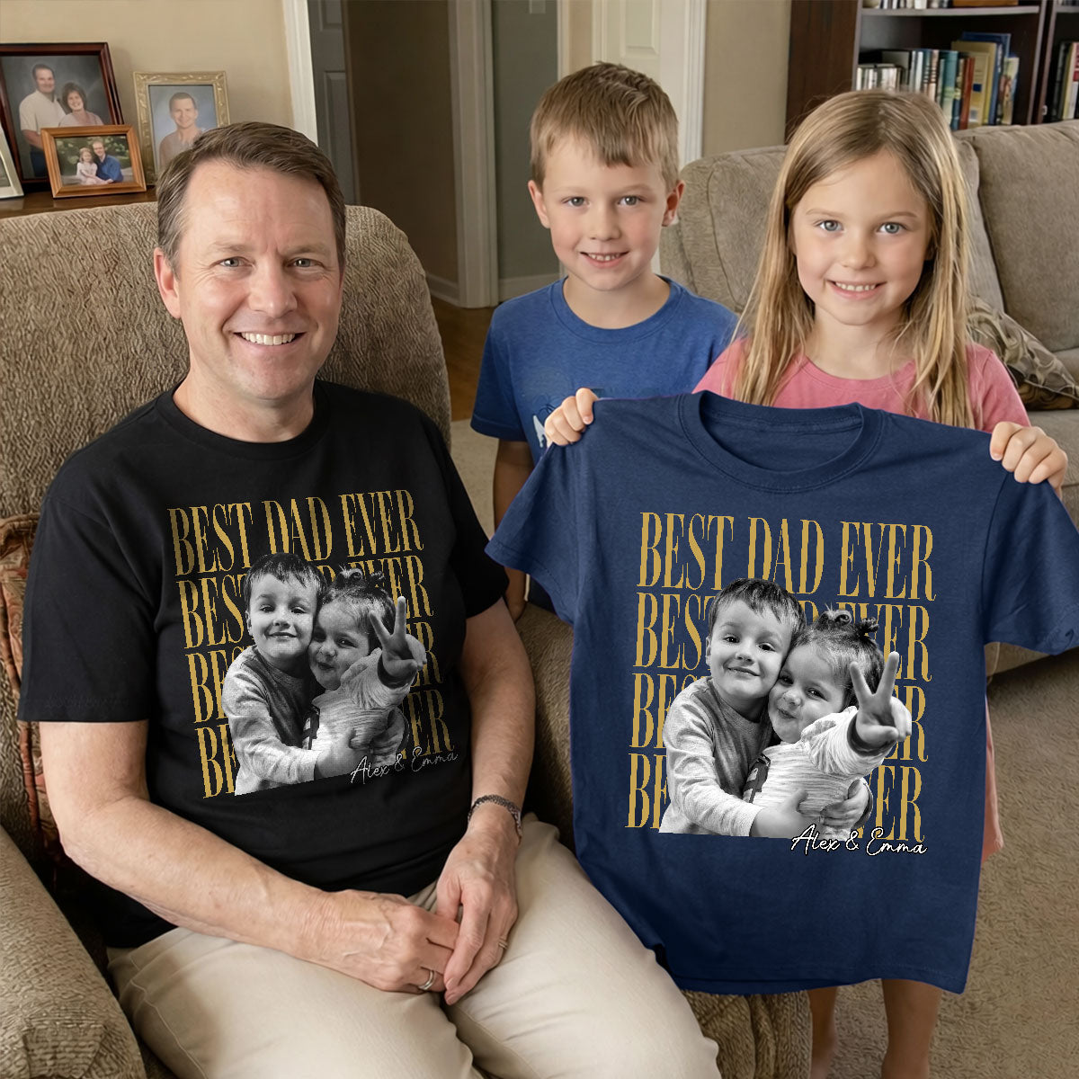 Custom Dad Vintage Photo - Personalized Shirt - Father's Day Gift for Dad, Husband