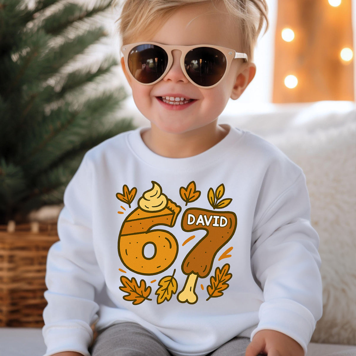 Viral Six Seven 67 Gen Z Funny Teen Slang Thanksgiving - Personalized Shirt - Christmas Gift for Daughter, Son, Grandkids