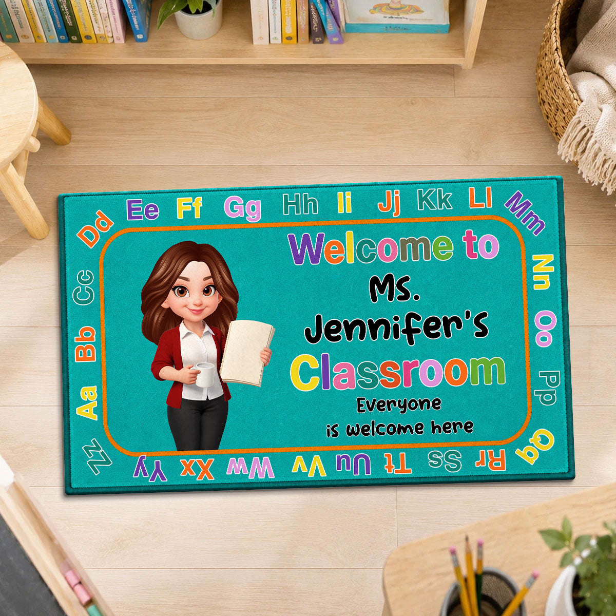 Everyone Is Welcome Here Back To School - Personalized Doormat - Back To School Gift For Teacher, Classroom Decor