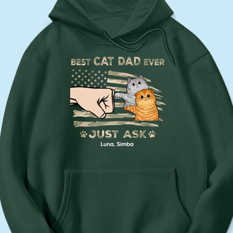 Best Cat Dad Ever Nation Flag - Personalized Shirt - Father's Day Gift For Cat Dad, Patriotic 4th Of July Gift, USA 250th Anniversary