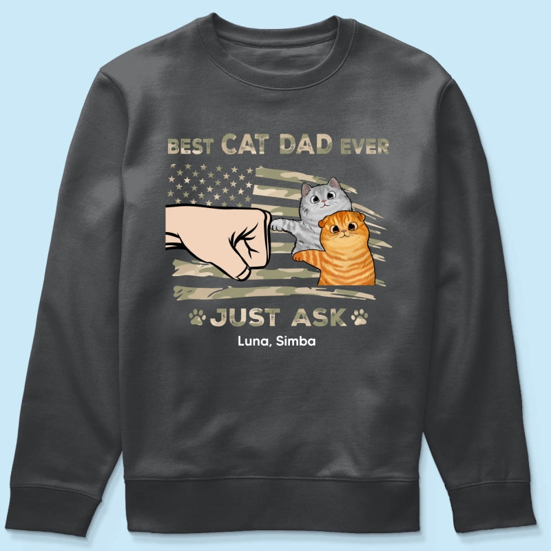 Best Cat Dad Ever Nation Flag - Personalized Shirt - Father's Day Gift For Cat Dad, Patriotic 4th Of July Gift, USA 250th Anniversary