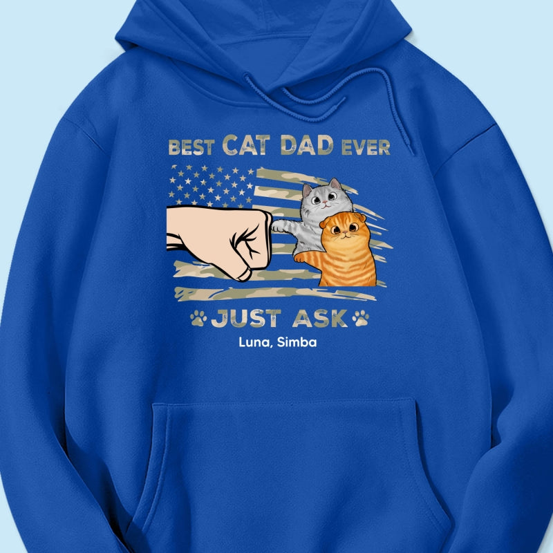 Best Cat Dad Ever Nation Flag - Personalized Shirt - Father's Day Gift For Cat Dad, Patriotic 4th Of July Gift, USA 250th Anniversary