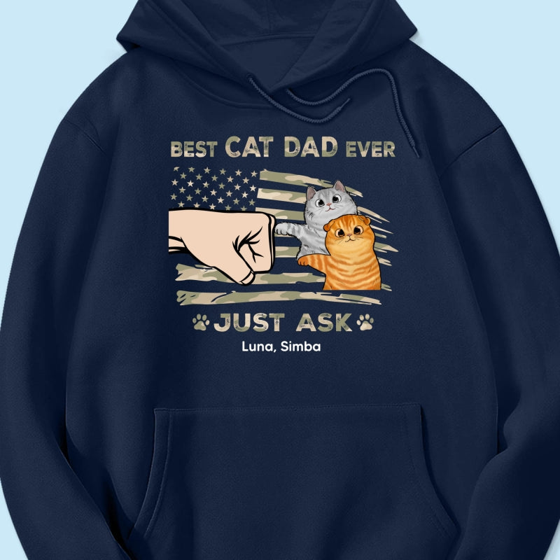 Best Cat Dad Ever Nation Flag - Personalized Shirt - Father's Day Gift For Cat Dad, Patriotic 4th Of July Gift, USA 250th Anniversary