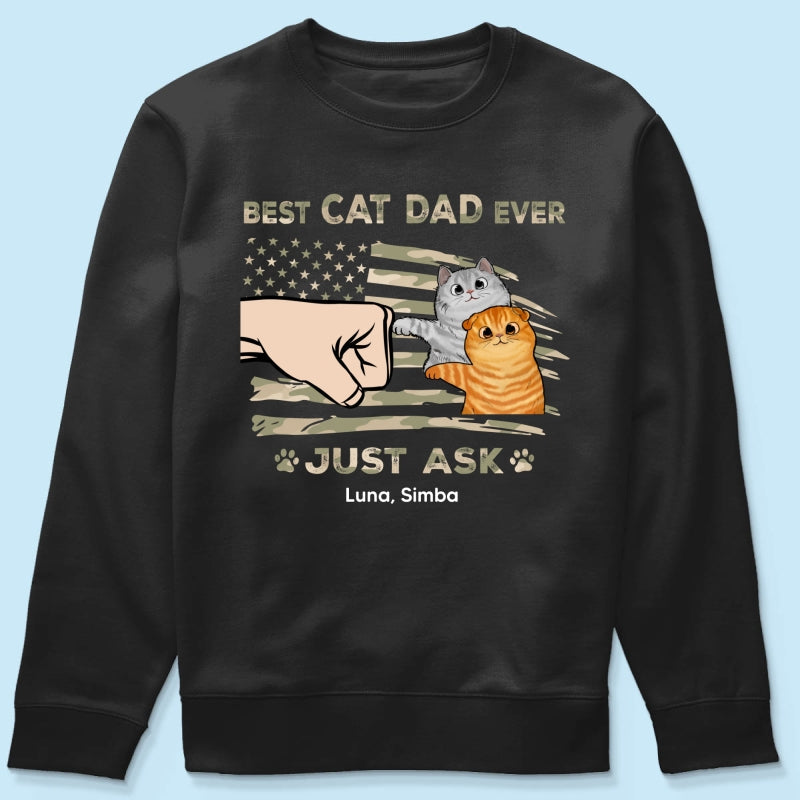 Best Cat Dad Ever Nation Flag - Personalized Shirt - Father's Day Gift For Cat Dad, Patriotic 4th Of July Gift, USA 250th Anniversary