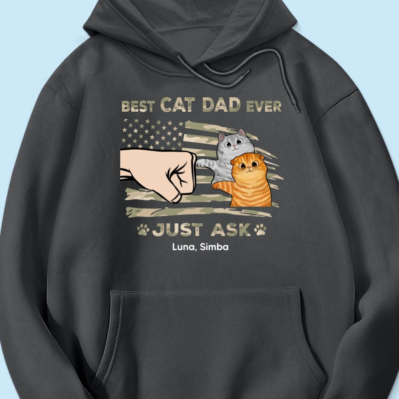 Best Cat Dad Ever Nation Flag - Personalized Shirt - Father's Day Gift For Cat Dad, Patriotic 4th Of July Gift, USA 250th Anniversary