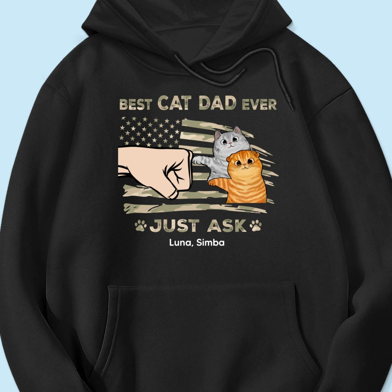 Best Cat Dad Ever Nation Flag - Personalized Shirt - Father's Day Gift For Cat Dad, Patriotic 4th Of July Gift, USA 250th Anniversary