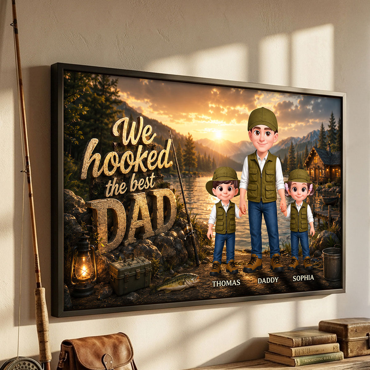 The Best Catch Dad Fishing - Personalized Poster - Father's Day Gift For Dad, Husband