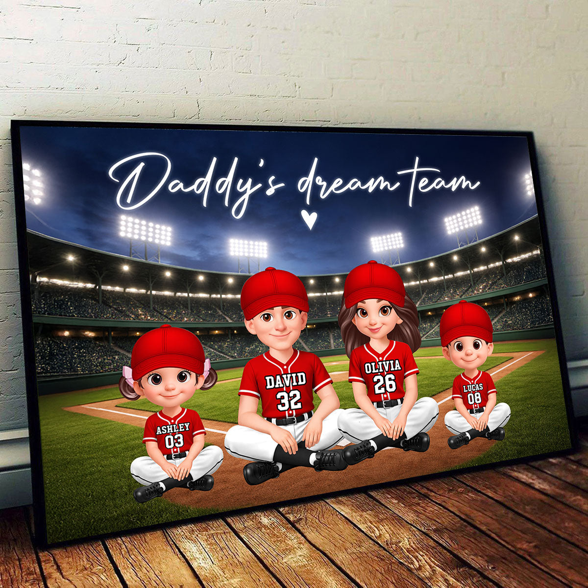 Together We Make A Winning Team Baseball Family - Personalized Poster - Heartfelt Gift For Dad, Gift For Family