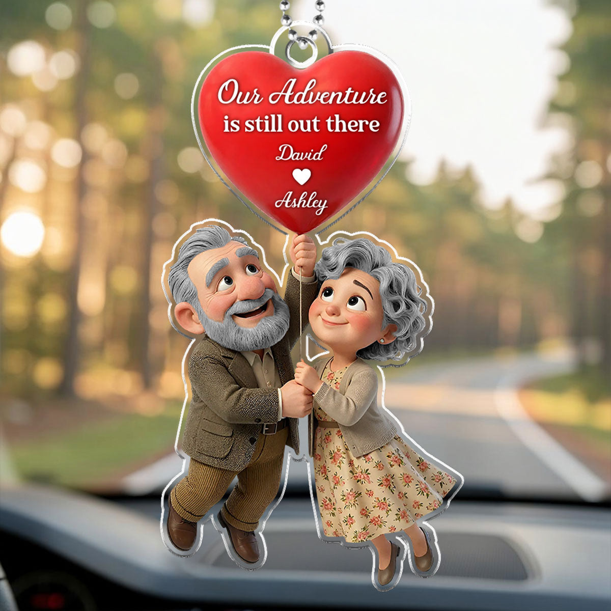 Our Adventure Is Still Out There Old Couple - Personalized Car Hanger - Valentine's Gift For Him, For Her
