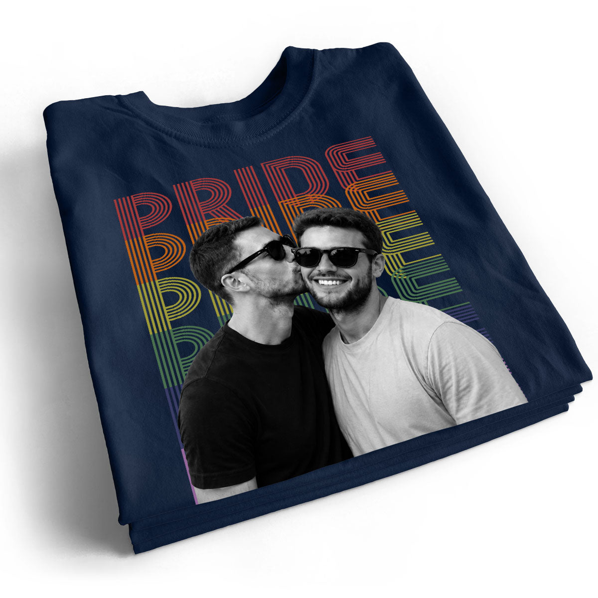 Retro Pride Bootleg Style LGBT+ Couple - Personalized Shirt - Gift For Couple, Happy Pride Month
