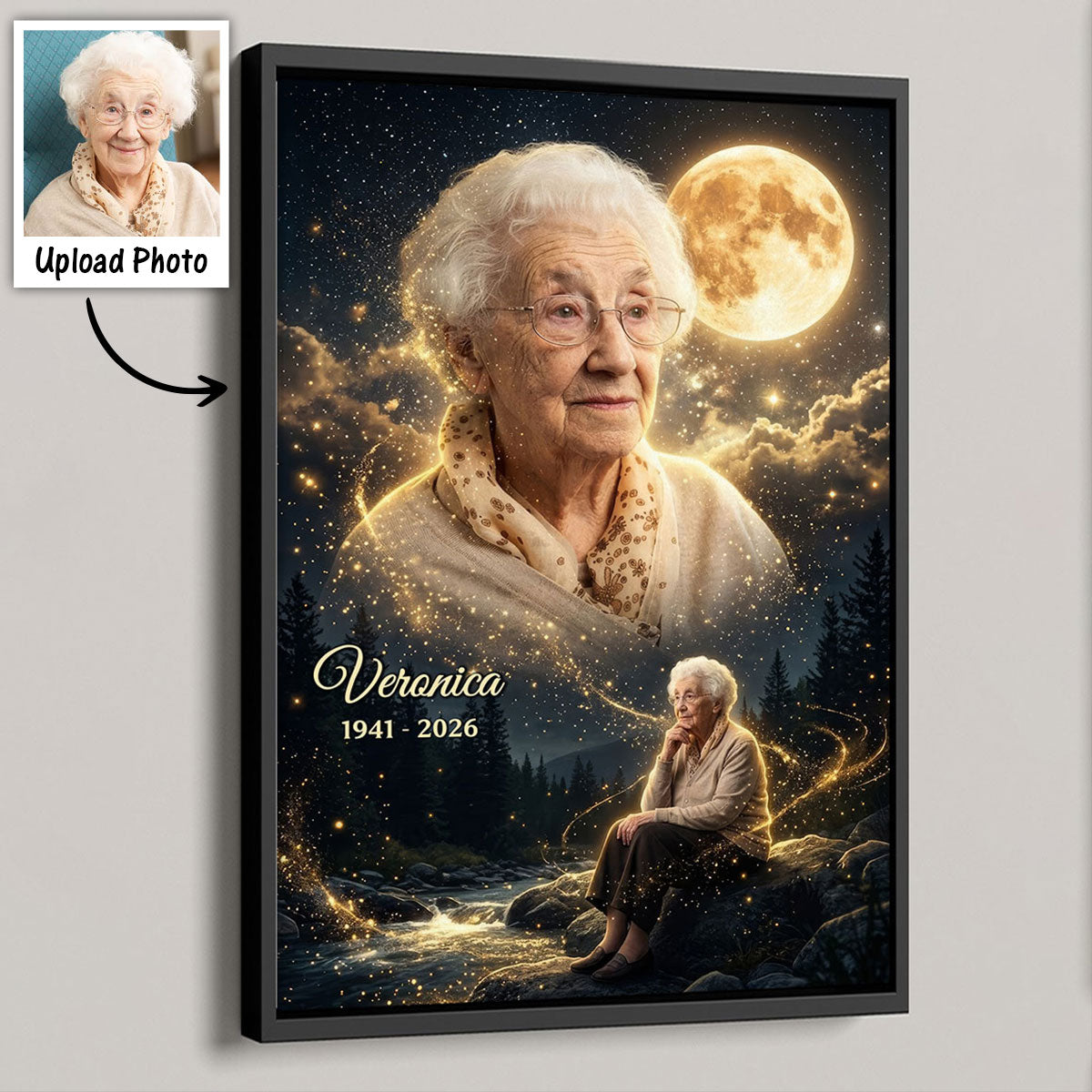 Unshadowed Moon - Personalized Poster - Custom Photo, Memorial Sympathy Gift