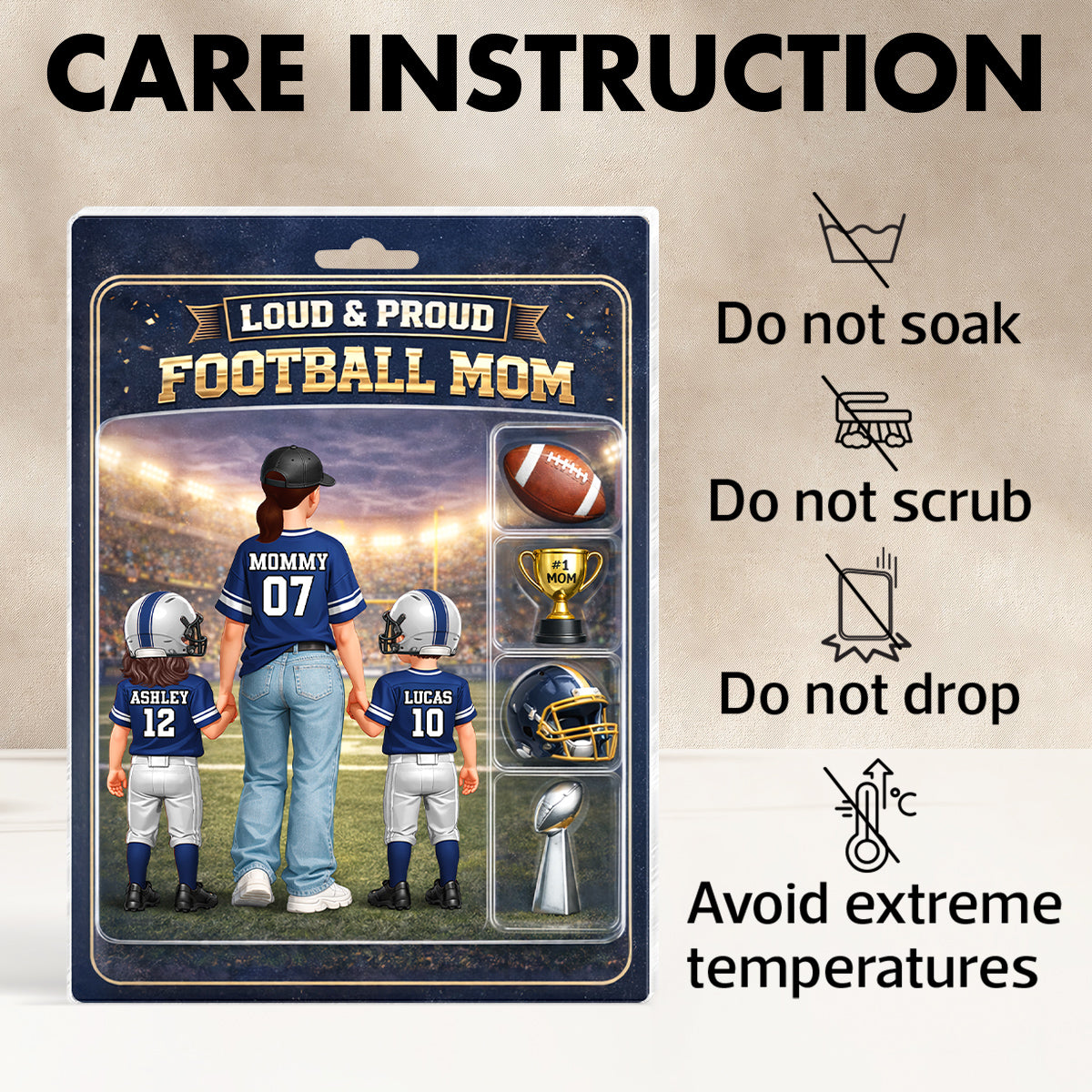 Loud & Proud Football Mom Action Figure - Personalized Acrylic Block Plaque - Mother's Day Gift, Gift For Football Mom